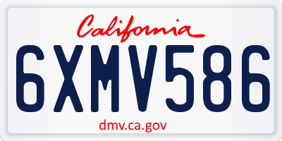 CA license plate 6XMV586