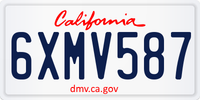 CA license plate 6XMV587
