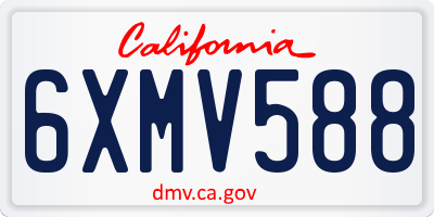 CA license plate 6XMV588
