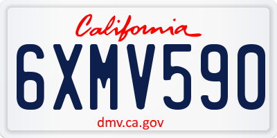 CA license plate 6XMV590