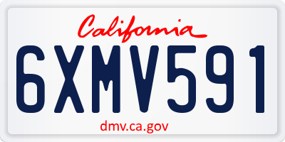 CA license plate 6XMV591