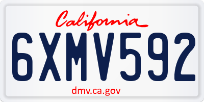 CA license plate 6XMV592