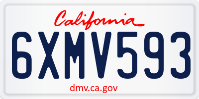 CA license plate 6XMV593