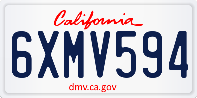 CA license plate 6XMV594