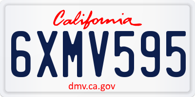 CA license plate 6XMV595