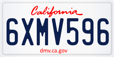 CA license plate 6XMV596