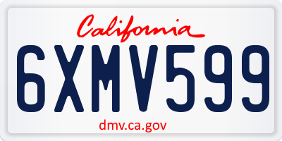 CA license plate 6XMV599