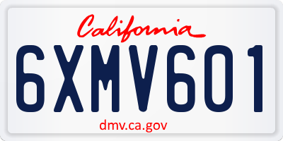 CA license plate 6XMV601