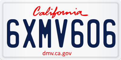 CA license plate 6XMV606