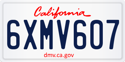 CA license plate 6XMV607
