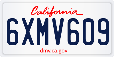 CA license plate 6XMV609