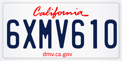 CA license plate 6XMV610