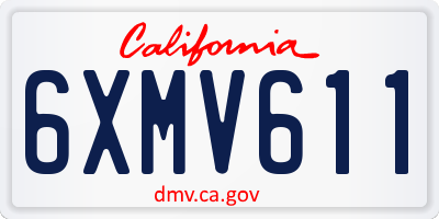 CA license plate 6XMV611