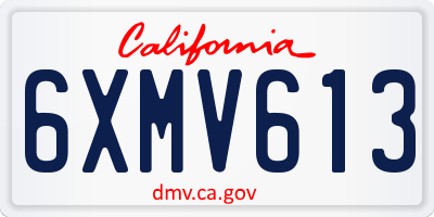CA license plate 6XMV613