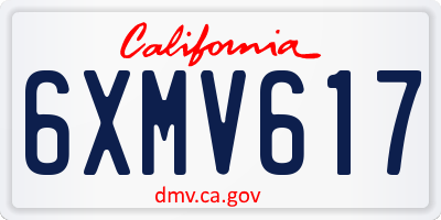 CA license plate 6XMV617