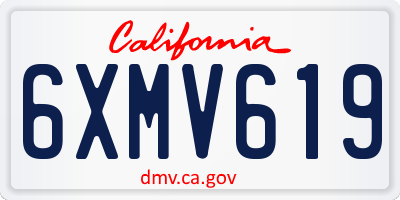 CA license plate 6XMV619