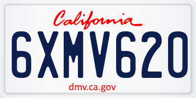 CA license plate 6XMV620