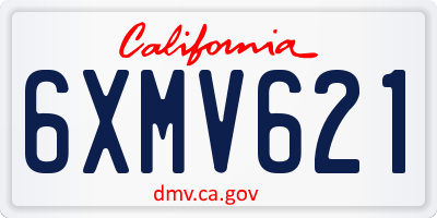 CA license plate 6XMV621