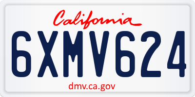 CA license plate 6XMV624