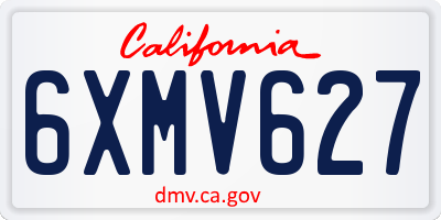 CA license plate 6XMV627