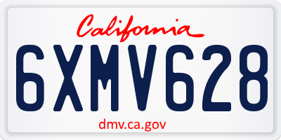 CA license plate 6XMV628