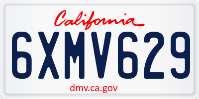 CA license plate 6XMV629