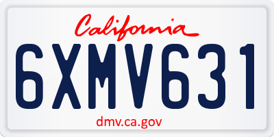 CA license plate 6XMV631