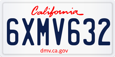 CA license plate 6XMV632