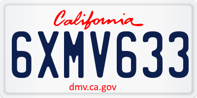 CA license plate 6XMV633