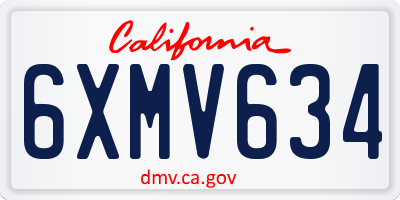 CA license plate 6XMV634
