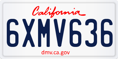 CA license plate 6XMV636