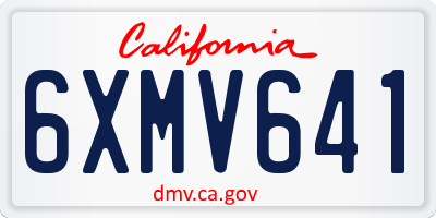 CA license plate 6XMV641