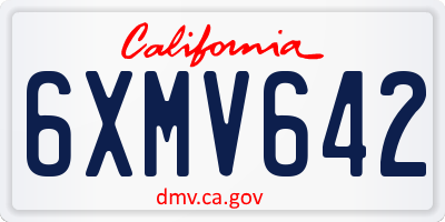 CA license plate 6XMV642