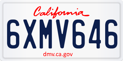 CA license plate 6XMV646