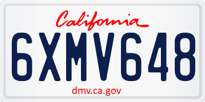 CA license plate 6XMV648