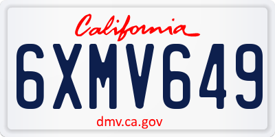 CA license plate 6XMV649