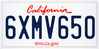 CA license plate 6XMV650