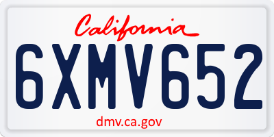 CA license plate 6XMV652