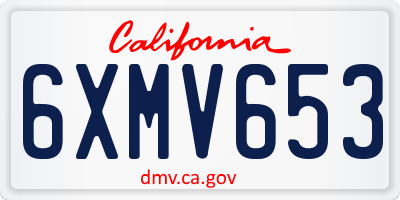CA license plate 6XMV653