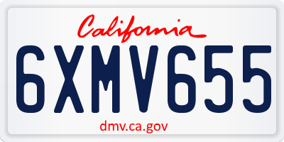 CA license plate 6XMV655