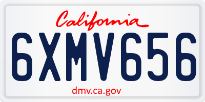 CA license plate 6XMV656