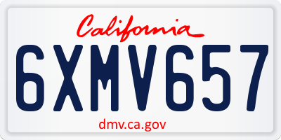 CA license plate 6XMV657