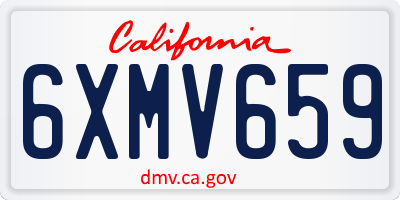CA license plate 6XMV659