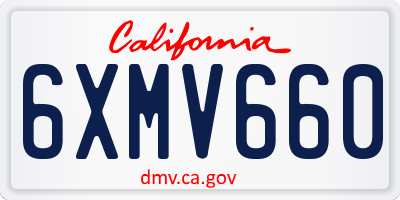 CA license plate 6XMV660