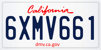 CA license plate 6XMV661