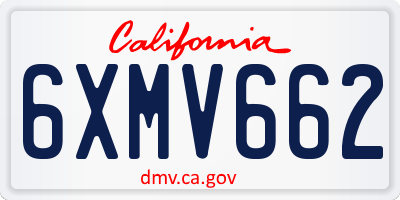 CA license plate 6XMV662