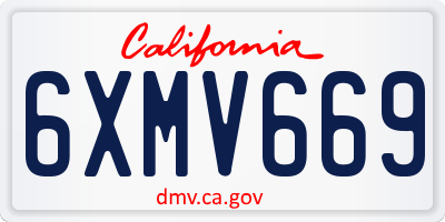 CA license plate 6XMV669
