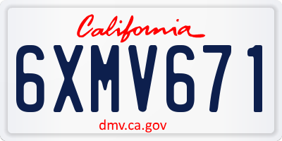 CA license plate 6XMV671