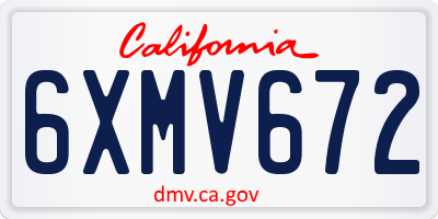 CA license plate 6XMV672