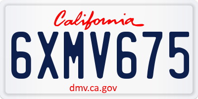 CA license plate 6XMV675